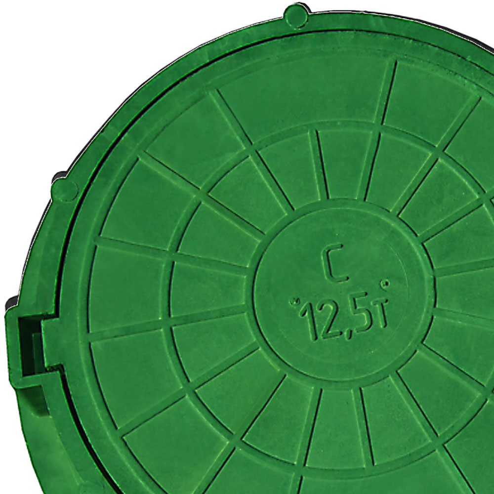 Люк 12,5 т. полимерно песчаный С (В125) Зеленый